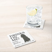 Dessous-de-verre Carré En Papier Black Cocker Spaniel Chien Mariage (En situation)