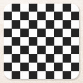 Dessous-de-verre Carré En Papier Black White Checkered Coasters (Devant)