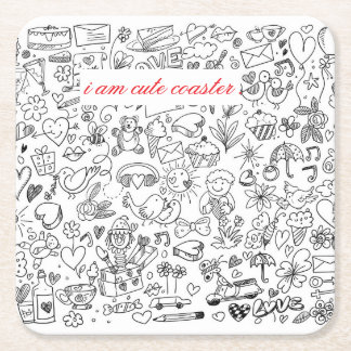 Dessous-de-verre Carré En Papier Black & White Cutest 
