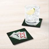 Dessous-de-verre Carré En Papier Blackjack 21 point - As, Ten, Ten (En situation)