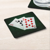 Dessous-de-verre Carré En Papier Blackjack 21 point - As, Ten, Ten (Incliné)