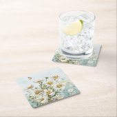 Dessous-de-verre Carré En Papier Blancs et Ladybugs Printemps (En situation)