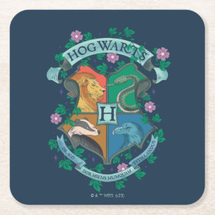 Dessous-de-verre Carré En Papier Blason floral HOGWARTS™