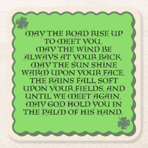 Dessous-de-verre Carré En Papier Blessing Irish Drink Coasters