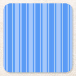 Dessous-de-verre Carré En Papier Bleu bonbons rayures