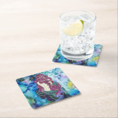 Dessous-de-verre Carré En Papier Bleu ciel (En situation)