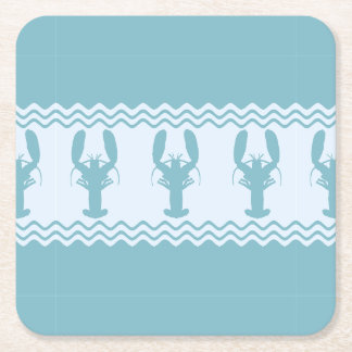 Dessous-de-verre Carré En Papier Bleu Côtier Bandes de Homard