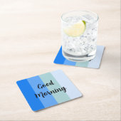 Dessous-de-verre Carré En Papier Bleu du bon matin (En situation)