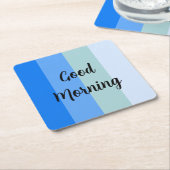 Dessous-de-verre Carré En Papier Bleu du bon matin (Incliné)