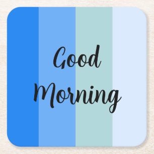 Dessous-de-verre Carré En Papier Bleu du bon matin