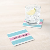 Dessous-de-verre Carré En Papier Bleu Et Jaune (En situation)