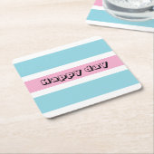 Dessous-de-verre Carré En Papier Bleu Et Jaune (Incliné)