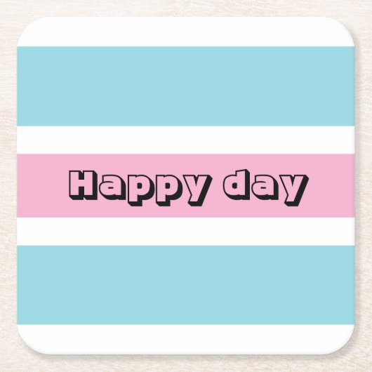 Dessous-de-verre Carré En Papier Bleu Et Jaune (Devant)