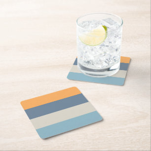 Dessous-de-verre Carré En Papier Bleu et orange triés