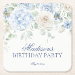 Dessous-de-verre Carré En Papier Bleu Floral Hydrangea Botanique Fleurs Anniversair<br><div class="desc">Découvrez notre collection de décors Floral bleu, où hydrangées bleues douces et fleurs neutres se marient harmonieusement pour apporter une touche d'élégance à votre événement. Chaque pièce de cette collection est ornée de fleurs délicates, créant une atmosphère sereine et accueillante pour toutes les occasions. Faites-vous plaisir avec la beauté intemporelle...</div>