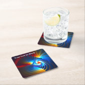 Dessous-de-verre Carré En Papier Bleu gravitationnel (En situation)