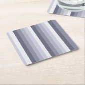 Dessous-de-verre Carré En Papier Bleu gris rayures (Incliné)