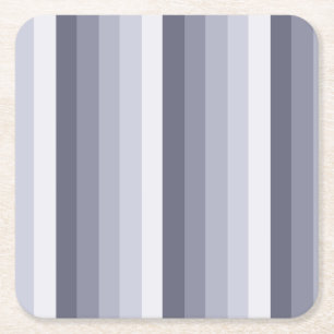 Dessous-de-verre Carré En Papier Bleu gris rayures