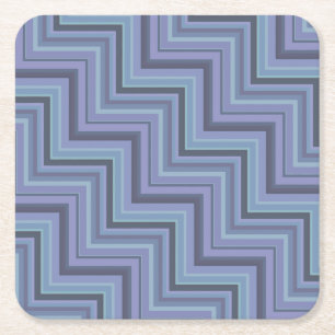 Dessous-de-verre Carré En Papier Bleu gris rayures motif