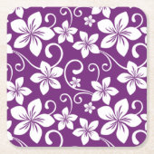 DESSOUS-DE-VERRE CARRÉ EN PAPIER BLEU HAWAII (PLUM) (Devant)