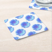 Dessous-de-verre Carré En Papier Bleu marguerite (Incliné)