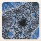 Dessous-de-verre Carré En Papier Bleus Abstract (Devant)