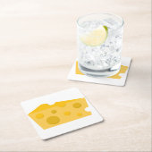 Dessous-de-verre Carré En Papier Bloc de fromage (En situation)