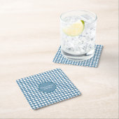 Dessous-de-verre Carré En Papier Blue Argyle Golf Pattern (En situation)