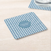 Dessous-de-verre Carré En Papier Blue Argyle Golf Pattern (Incliné)