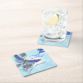 Dessous-de-verre Carré En Papier Blue Butterfly (En situation)