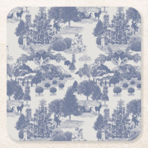 Dessous-de-verre Carré En Papier Blue Christmas Winter Wonderland