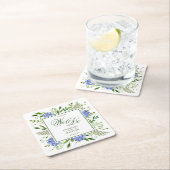 Dessous-de-verre Carré En Papier Blue Hydrangea Demain Nous Faisons (En situation)