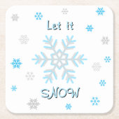 Dessous-de-verre Carré En Papier Blue Silver Snowflakes Let it Snow (Devant)
