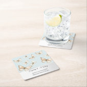 Dessous-de-verre Carré En Papier Blue Skies & Butterflies Wedding  (En situation)
