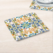 Dessous-de-verre Carré En Papier Blue Tiles Mediterranean Pattern (Incliné)