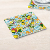 Dessous-de-verre Carré En Papier Blue Tiles Mediterranean Pattern (Incliné)