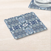 Dessous-de-verre Carré En Papier Blue Tiles Mediterranean Pattern (Incliné)