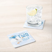 Dessous-de-verre Carré En Papier Blue Two Silly Goose 2e fête d'anniversaire (En situation)