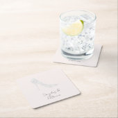 Dessous-de-verre Carré En Papier Blush Diamond High Heel Chaussure Mariage (En situation)