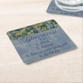 Dessous-de-verre Carré En Papier BM Bar ou Bat mitzvah Blues Silvers (Incliné)