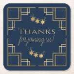 Dessous-de-verre Carré En Papier BM Bar ou Bat mitzvah Marine Art Déco<br><div class="desc">Bar Mitzvah ou Bat mitzvah, parti à thème "Art déco" de la marine, privilégie Dessous de verre papier. Tous les éléments de conception peuvent être modifiés : supprimé, déplacé, redimensionné, etc. Personnalisez le texte modifiable en supprimant et en remplaçant par le vôtre. Choisissez votre style de police, votre couleur et...</div>