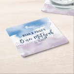 Dessous-de-verre Carré En Papier B'NEI MITZVAH SEAL couleur moderne violet bleu<br><div class="desc">par kat massard >>> WWW.SIMPLYSWEETPAPERIE.COM <<<</div>
