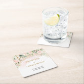 Dessous-de-verre Carré En Papier Boho blush rose or parties scintillant eucalyptus  (En situation)