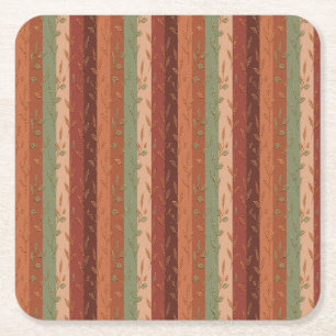 Dessous-de-verre Carré En Papier Boho Leaf Motif Rustic Home Décor