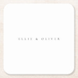 Dessous-de-verre Carré En Papier Boho noir et blanc Mariage moderne<br><div class="desc">Belle boho noir et blanc,  dessous de verre simples,  élégants,  minimalistes. Entièrement personnalisable avec vos noms.</div>