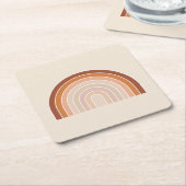 Dessous-de-verre Carré En Papier Boho Rainbow Beige Terracotta (Incliné)