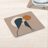 Dessous-de-verre Carré En Papier Boho Woman Sun (Incliné)