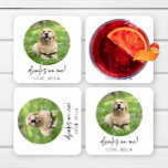 Dessous-de-verre Carré En Papier Bois Sur Moi ! Mariage pour animal de compagnie po<br><div class="desc">Ce sont des boissons sur moi ! Dessous de verre en papier Mariage pour chien de chat personnalisé!</div>
