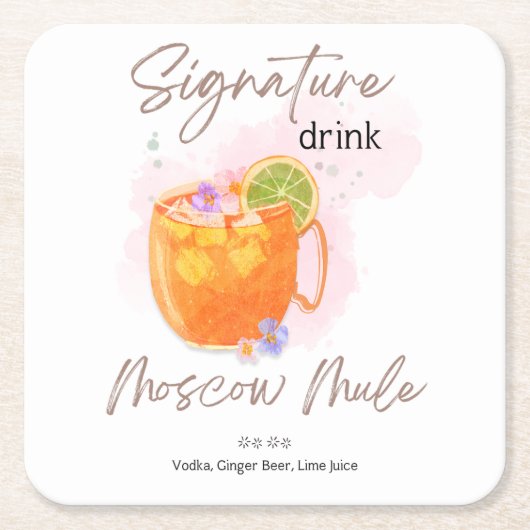 Dessous-de-verre Carré En Papier Boisson signature Moscow Mule (Devant)