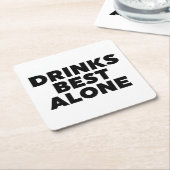 Dessous-de-verre Carré En Papier Boissons les meilleures seules (Incliné)